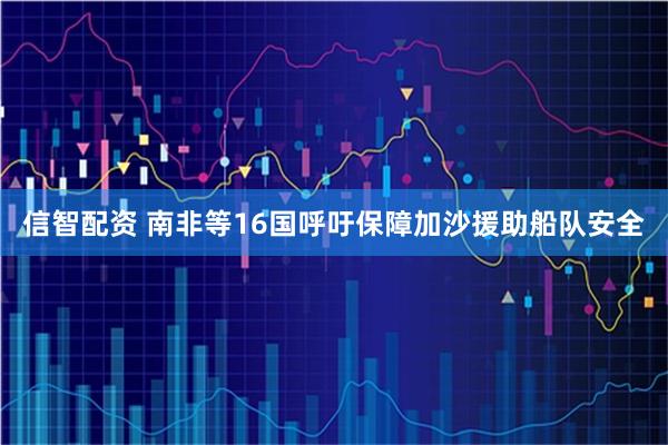 信智配资 南非等16国呼吁保障加沙援助船队安全