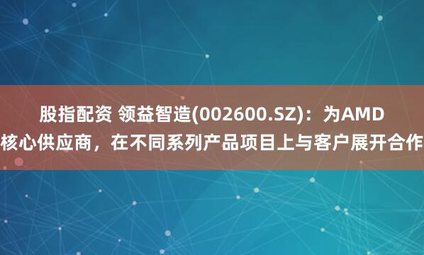 股指配资 领益智造(002600.SZ)：为AMD核心供应商，在不同系列产品项目上与客户展开合作